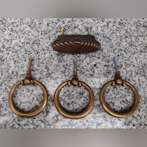 Bronze Brass Drawer Pull Handles. Cabinet Hardware. Furniture Drawer Pulls x 4.